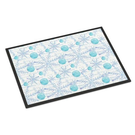 Carolines Treasures Winter Snowflakes on White Indoor or Outdoor Mat, 18 x 27 in. BB7487MAT